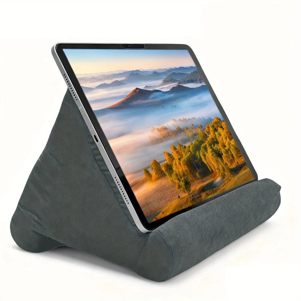 Coussin support tablette gris