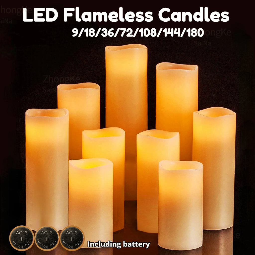 Bougies LED Flamme Réaliste (lot de 9)