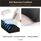 Kit Bureau Confort : repose-pieds et coussin lombaire