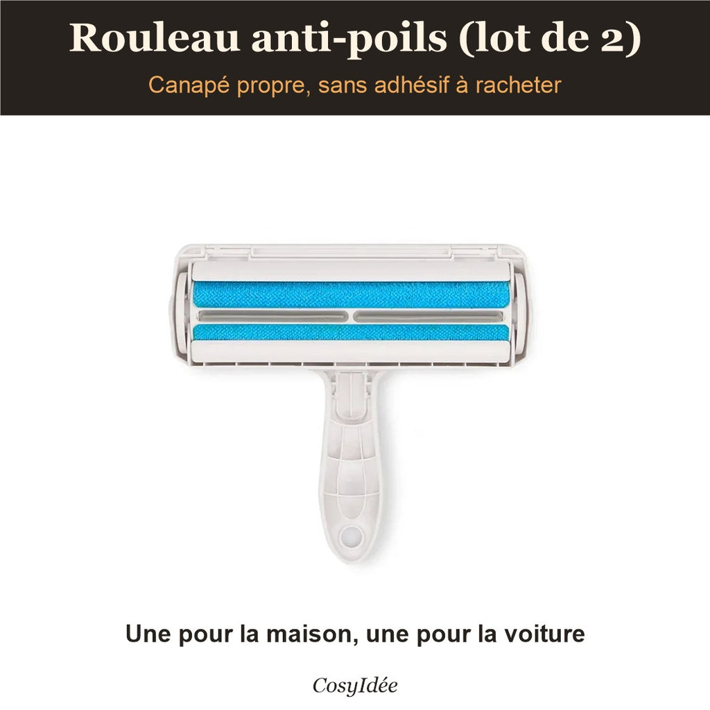Rouleau anti-poils autonettoyant