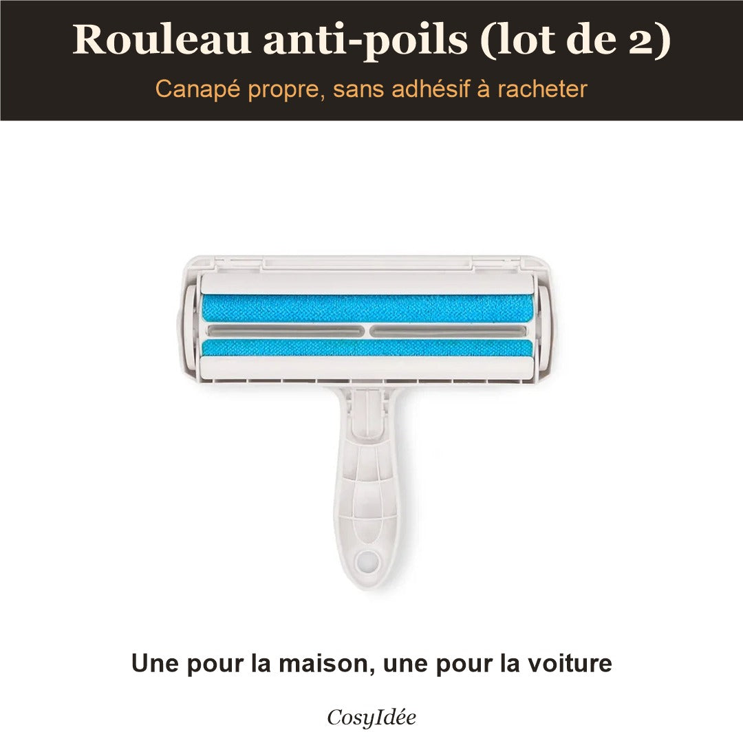 Rouleau anti-poils autonettoyant