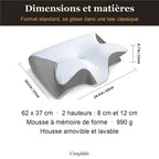 Dimensions de l'oreiller papillon : 62 x 37 cm, 2 hauteurs